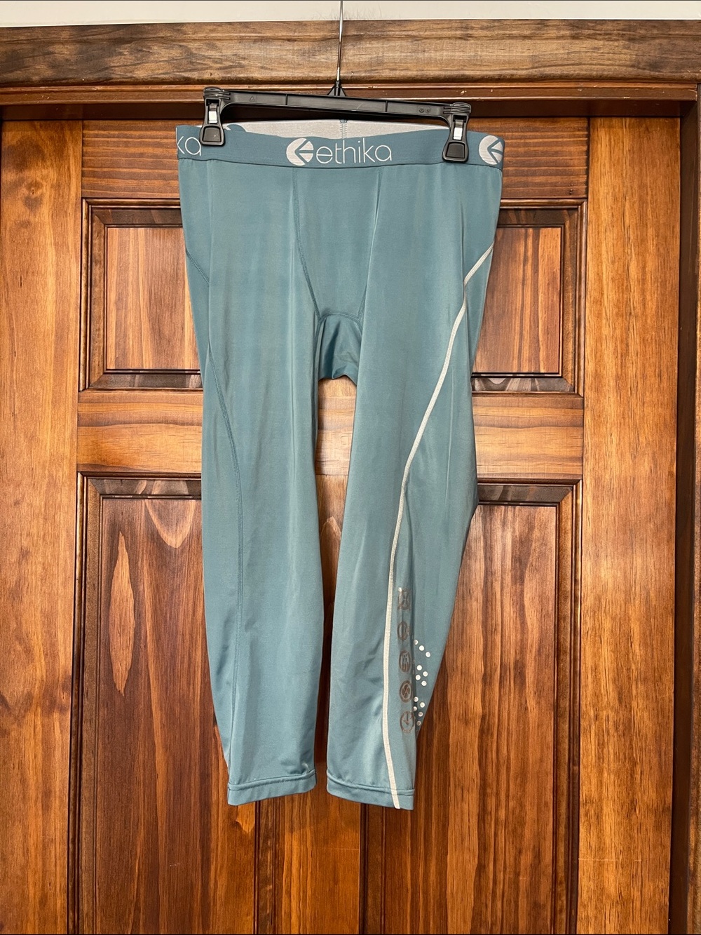 ethika Performance Leggings in Teal with Reflective Accents